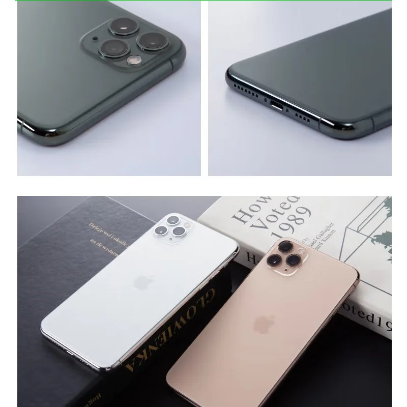 Original Apple 11 pro max 64/256/512GB ROM Unlocked Smartphone With Face ID A13 Bionic chip 6.5 inch OLED Screen 12MP Camera NFC