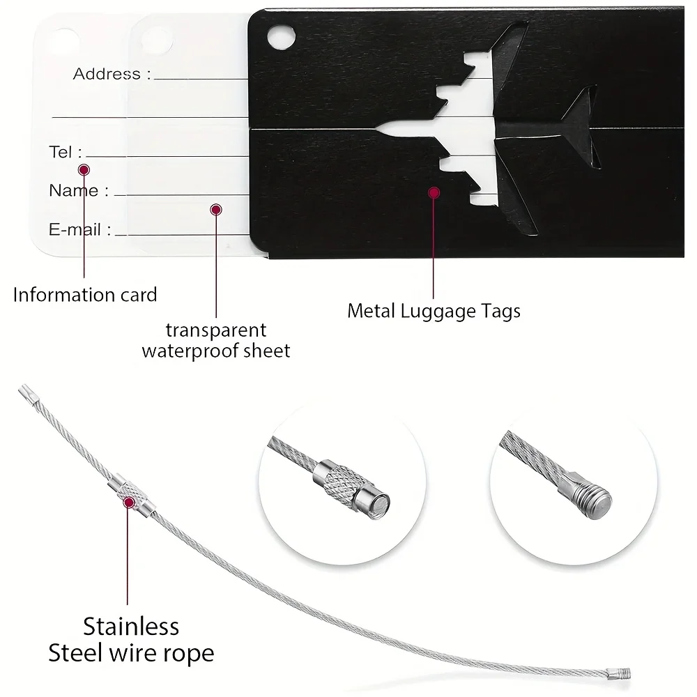 Aluminum Luggage Tags with Address Label