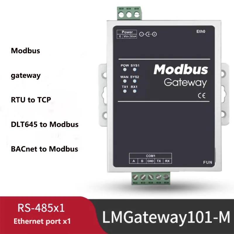 

101-M Modbus gateway Modbus RTU to Modbus TCP, BACnet, DLT645 to Modbus