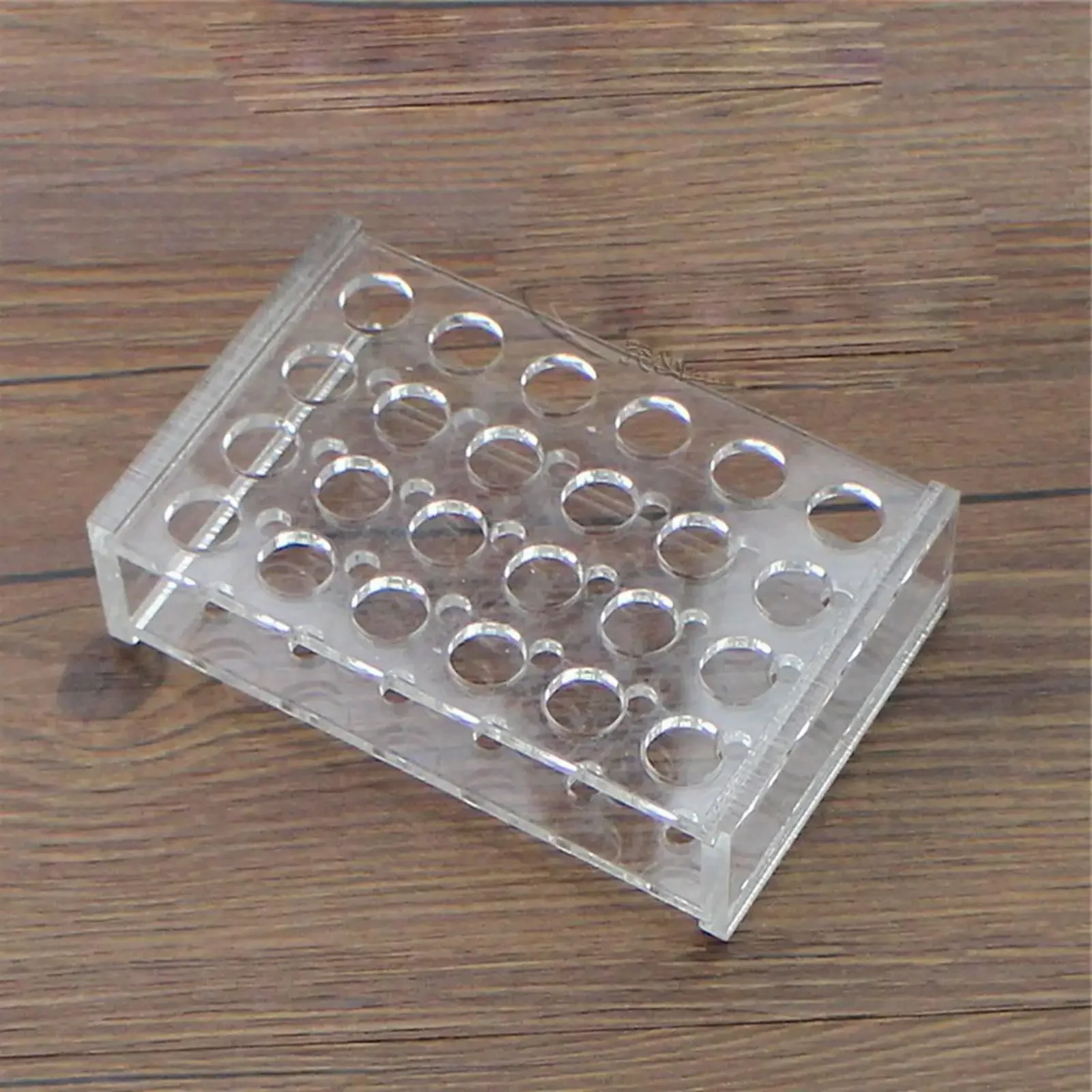 14mm Diam 24 Holes Methyl Methacrylate Rack Stand For 5ml Centrifuge Tubes