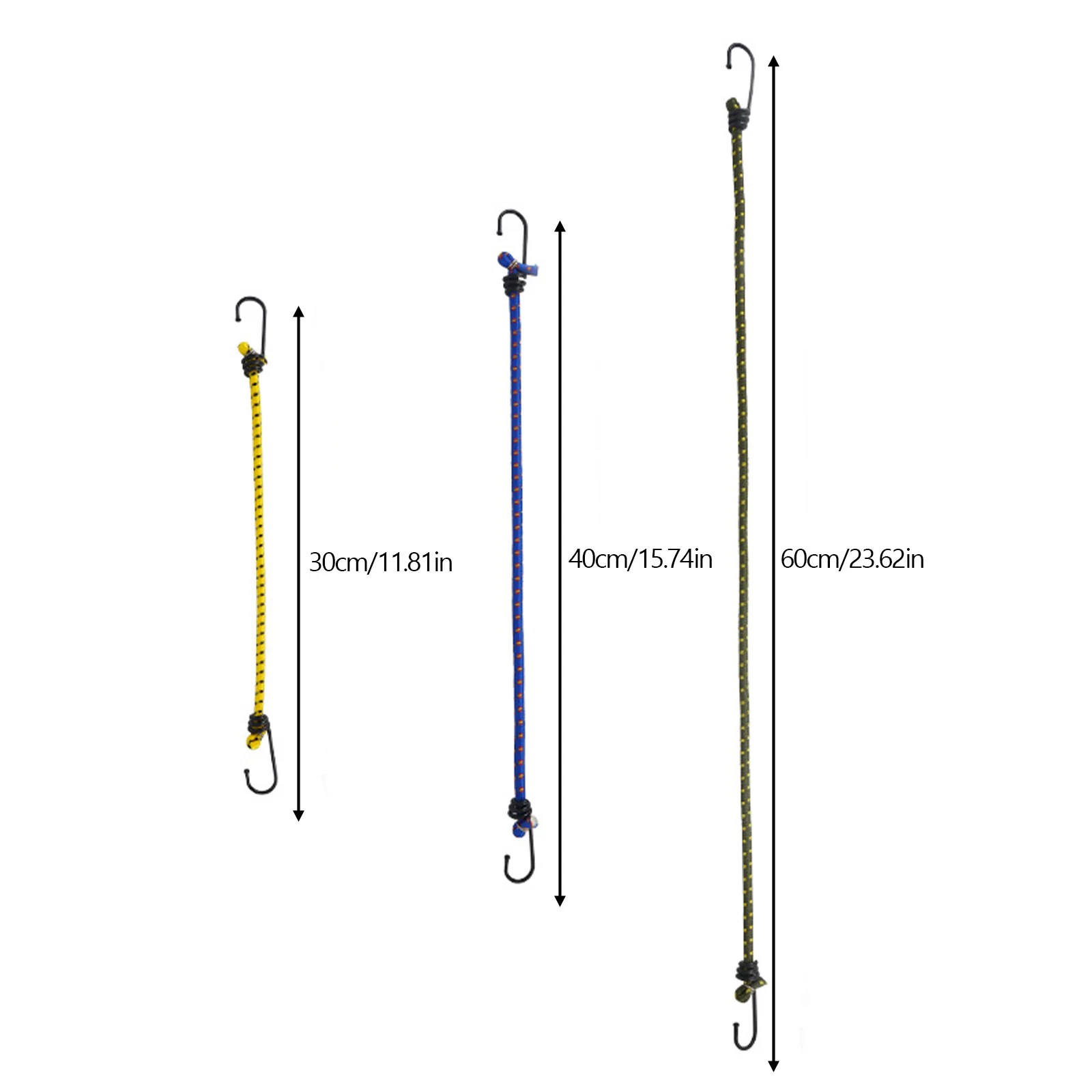 60/120cm Bungee Cord High Elasticity Rubber Tied Rope With Hooks Outdoor Tent Assembly Camping Luggage Outdoor Accessories 8mm