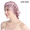 Pure Silk Hair Bonnets For Women Sleeping Cap Luxury Natual Silk Sleep Cap Night Bonnet Caps Hair Protection Turban Head Wraps 2