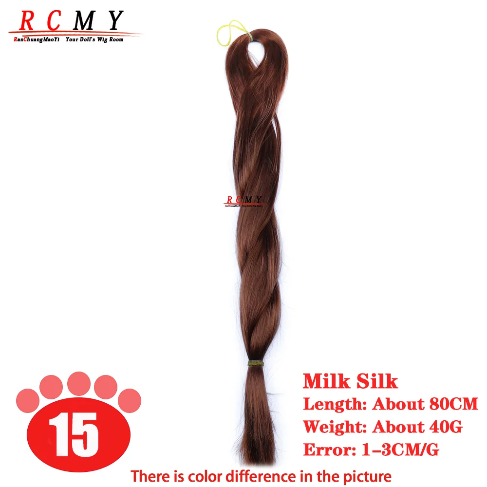 RCMY Red Milk Silk Doll Wig BJD/SD Doll Hair Rooting Doll Wigs Transplant Hand-crocheted Pink Gold Black Doll Hair Accessories