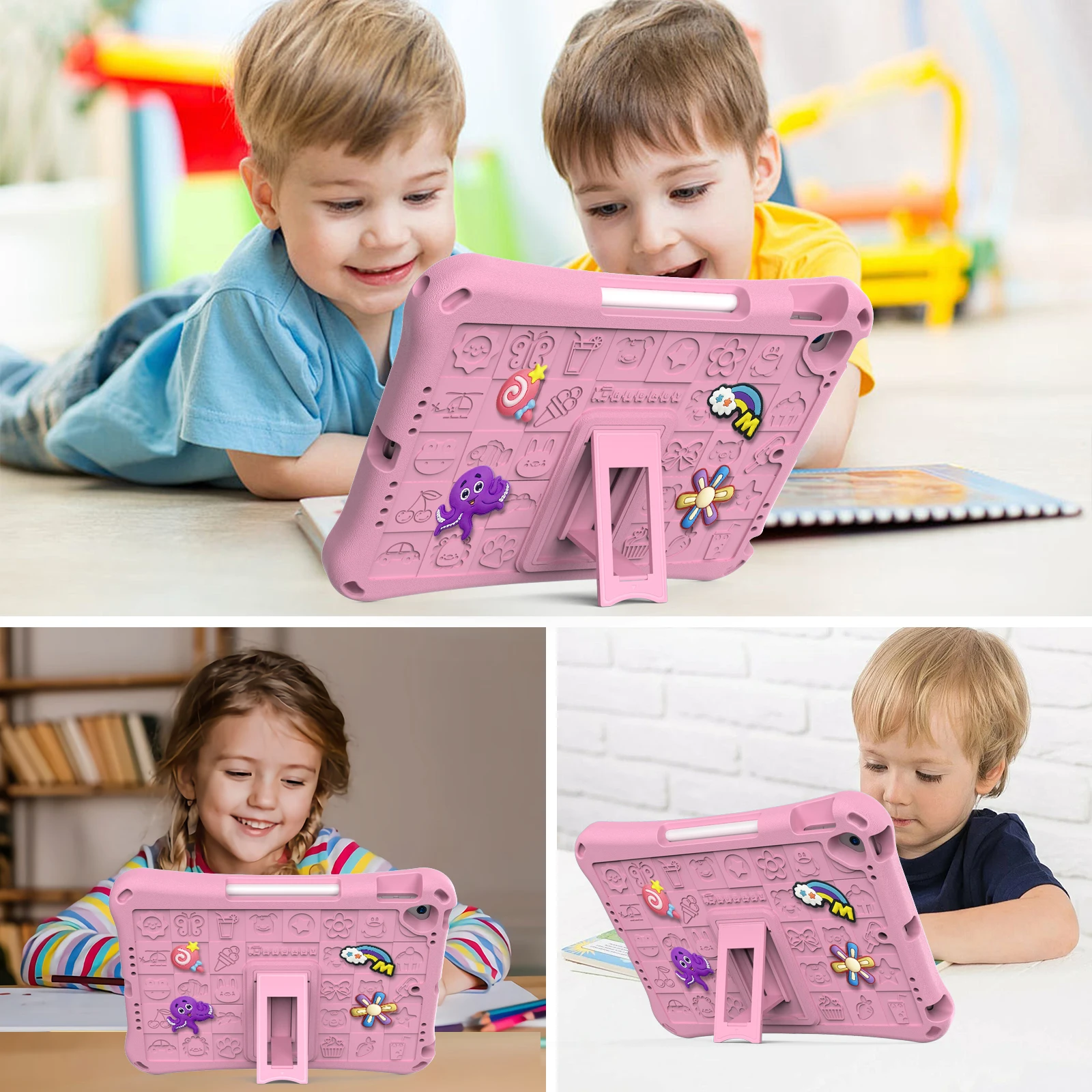 Shockproof Kids iPad Case with Stand, Handle & Pencil Holder