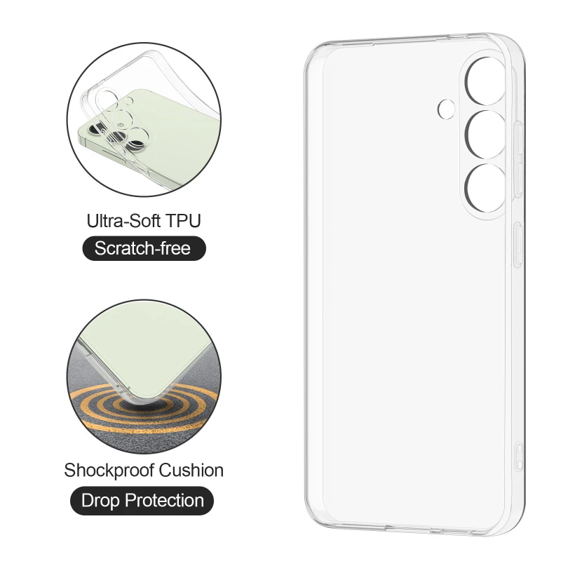 Ultra Thin Transparent Silicone TPU Phone Case - Clear Soft Protective Cover