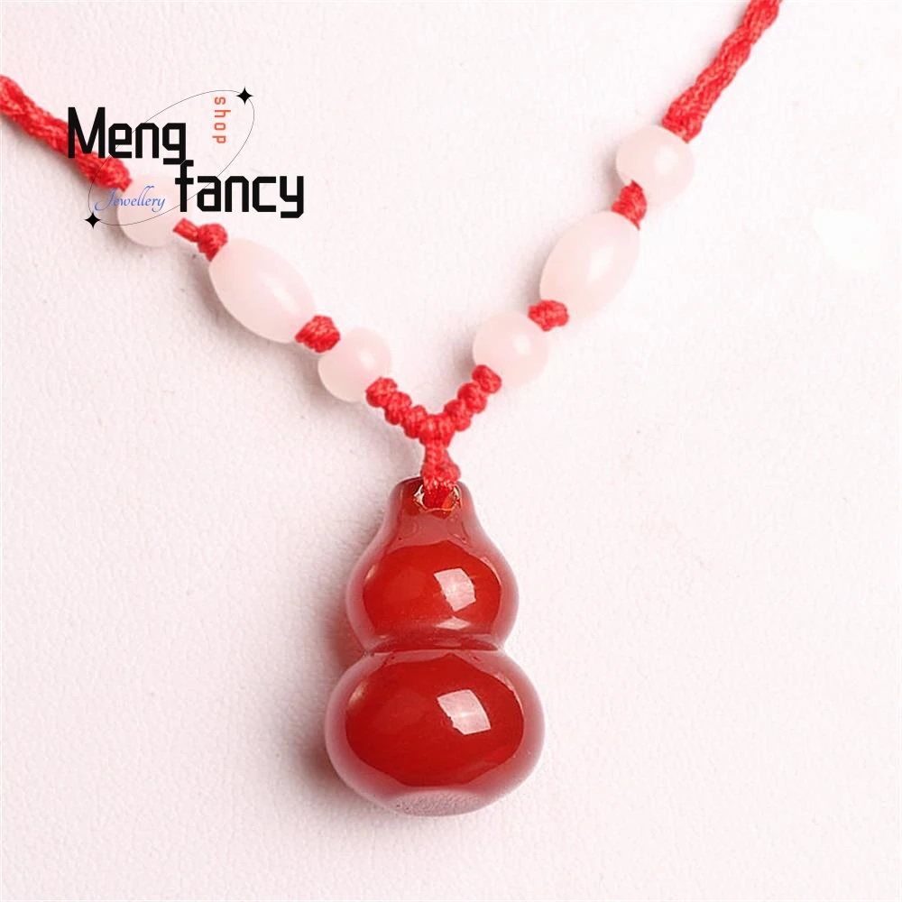 Natural Ice Chalcedony Gourd Pendant Charms Fashion Jade Fine Jewelry Men Women Luxury Holiday Gifts Amulets Mascots Souvenir