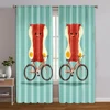 2pcs, Pattern Curtains 2D print Breakfast depicting ham and eggs1 Durable Polyester (without rod) Stuff Clearance Perfect for 1