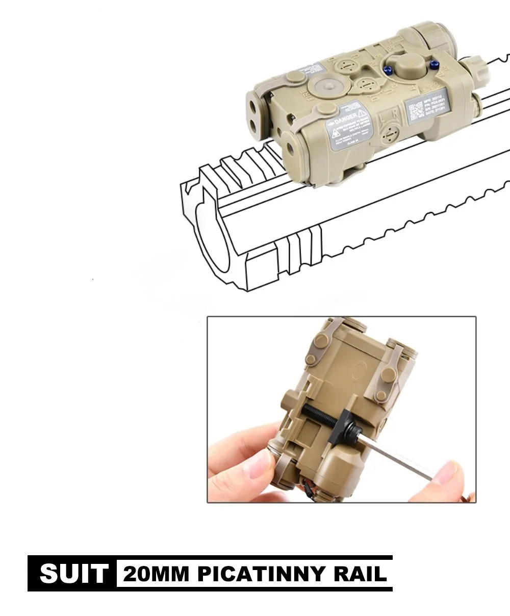 Airsoft Tactical NGAL Laser Dummy 16340 CR123A Battery Case NGAL Battery Box No Function Decorative Hunting Weapon Light