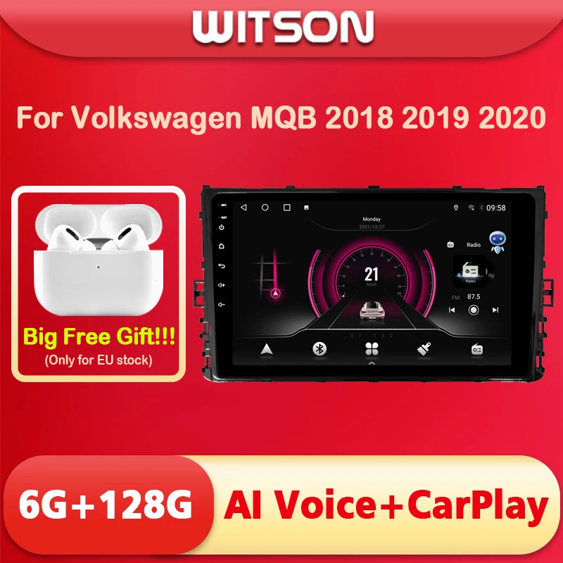 

Автомобильный радиоприемник WITSON, 10,1 дюйма, Android 11, AI VOICE, 2 Din, для Volkswagen MQB 2018, 2019, 6RAM, 128ROM, автонавигация