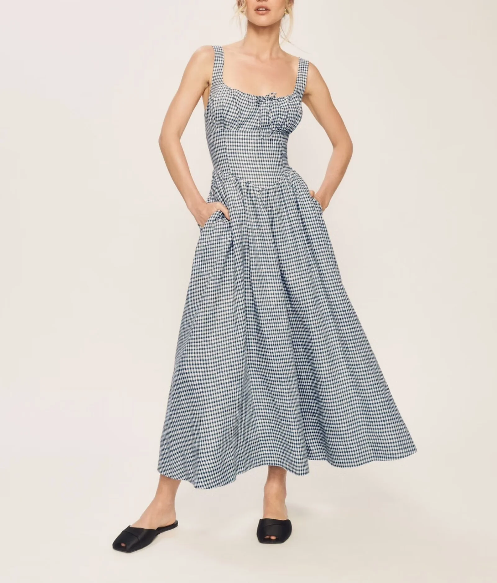 French Platycodon Waist-Slimming Suspender Dress