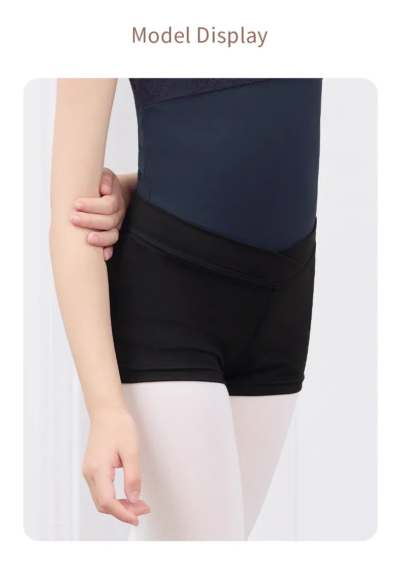 Kinder Mädchen Kurze Ballett Hosen Kreuz Hohe Elastische Atmungsaktive Tanz Gymnastik Shorts für Mädchen Ultra Kurze Sport Casual Leggings – Detail 3