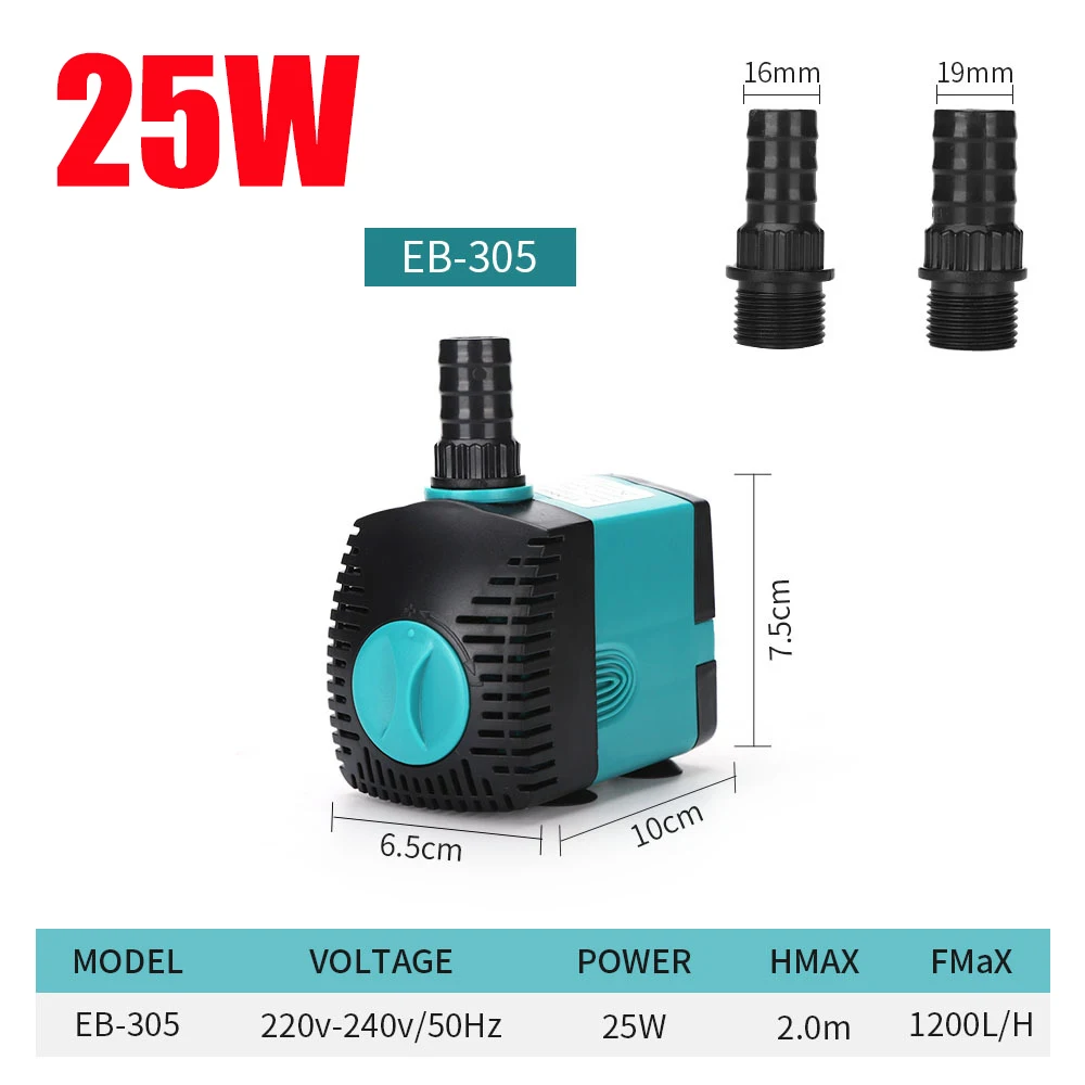 EU 220V-240V 3-60W Aquarium Submersible Water Pump Fountain Filter Fish Pond Quiet Water Pump Tank Fountain Side Suction Pump unique fish tank decorations Aquariums & Tanks