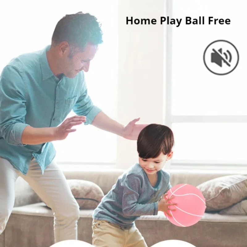 Size 7 Silent Basketball Indoor Mute Beat Ball Soft Foam Football For Kids Adult Home Entertainment Sports Elastic Ball Toy