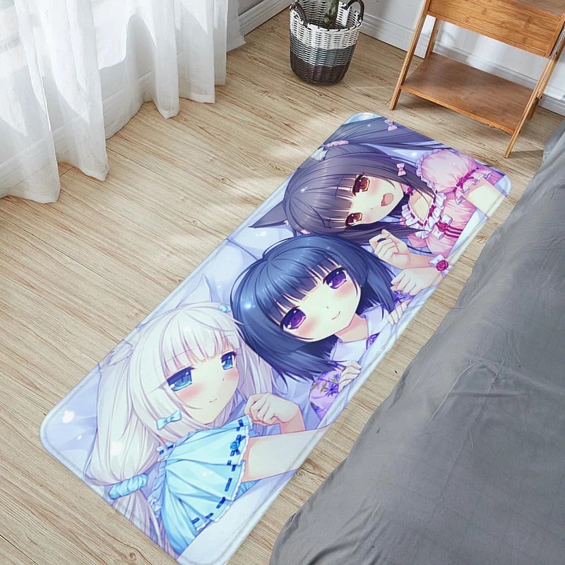 Nekopara 욕실 바닥 매트, 거실 카펫 러그, 침실 매트, 홈 현관 도어매트, 맞춤형 카펫 러그, 목욕 발 주방 문짝