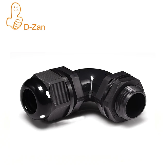 IP68 ROHS nylon waterproof ip68 90 degree elbow nylon plastic cable gland