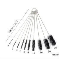 10pcs Premium 304 Stainless Steel Bottle Brushes with Angled Bristles - Reusable, Hard, and Durable Cleaning Brushes for Digital 1