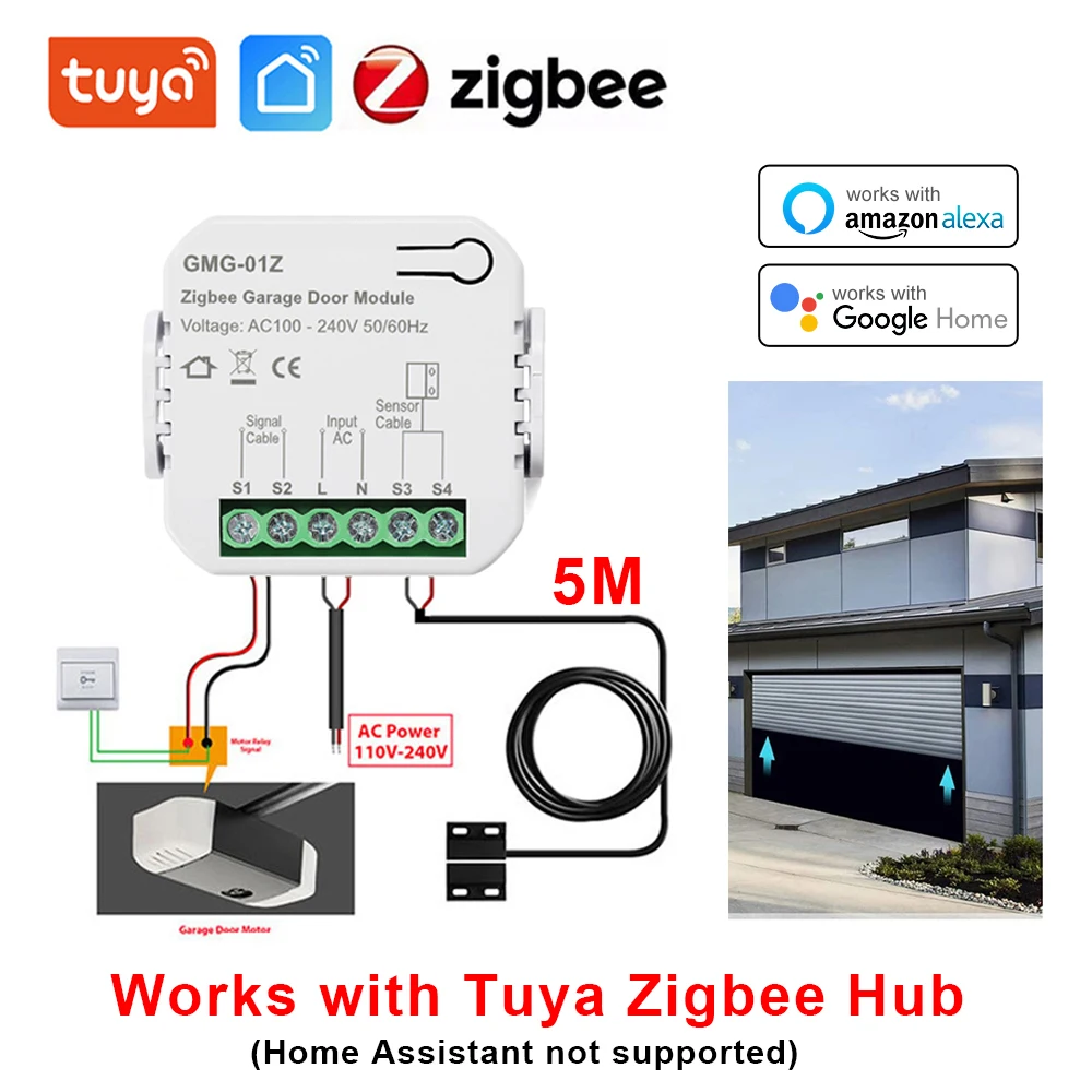 Tuya Zigbee Garage Door Opener Controller Smart Garage Door Switch