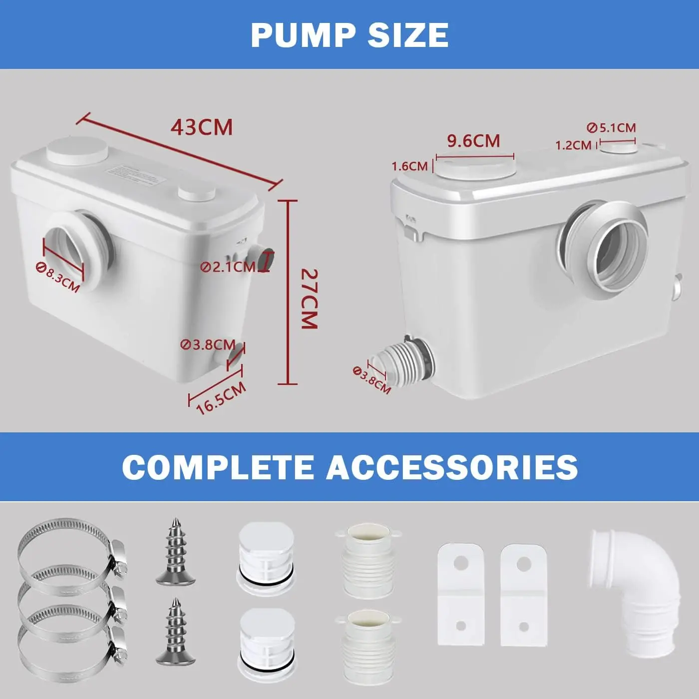 

600W Macerator Sewerage Sump Pump Waste Water Marine Toilet Disposal Laundry