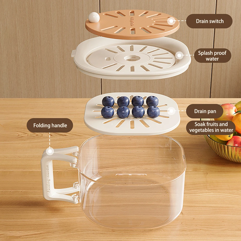 2 In 1 Draining Preservation Basket Portable Compact Strainer Bowl Kitchen Accessories
