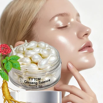 Capsule di Essenza di Ginseng, Essenza Idratante e Rassodante, Contiene Squalano, Niacinamide, Vitamina E, Retinolo, Idratazione Profonda (0,34Gx30 Capsule)/Flacone-1 Flacone