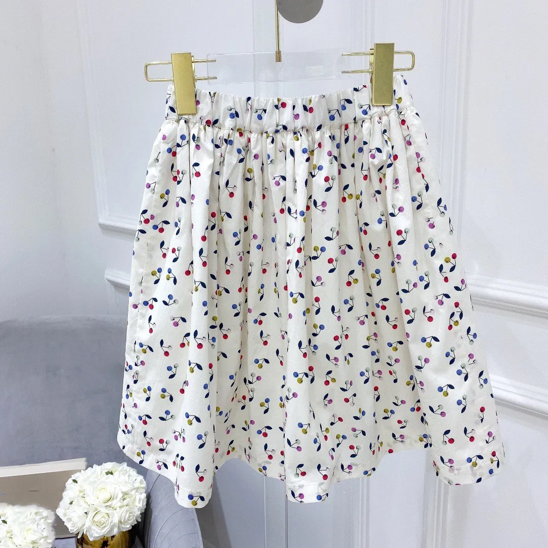 

Весенне-летняя юбка для девочек, Высококачественная цветная юбка с принтом вишни, мягкая одежда для девочек