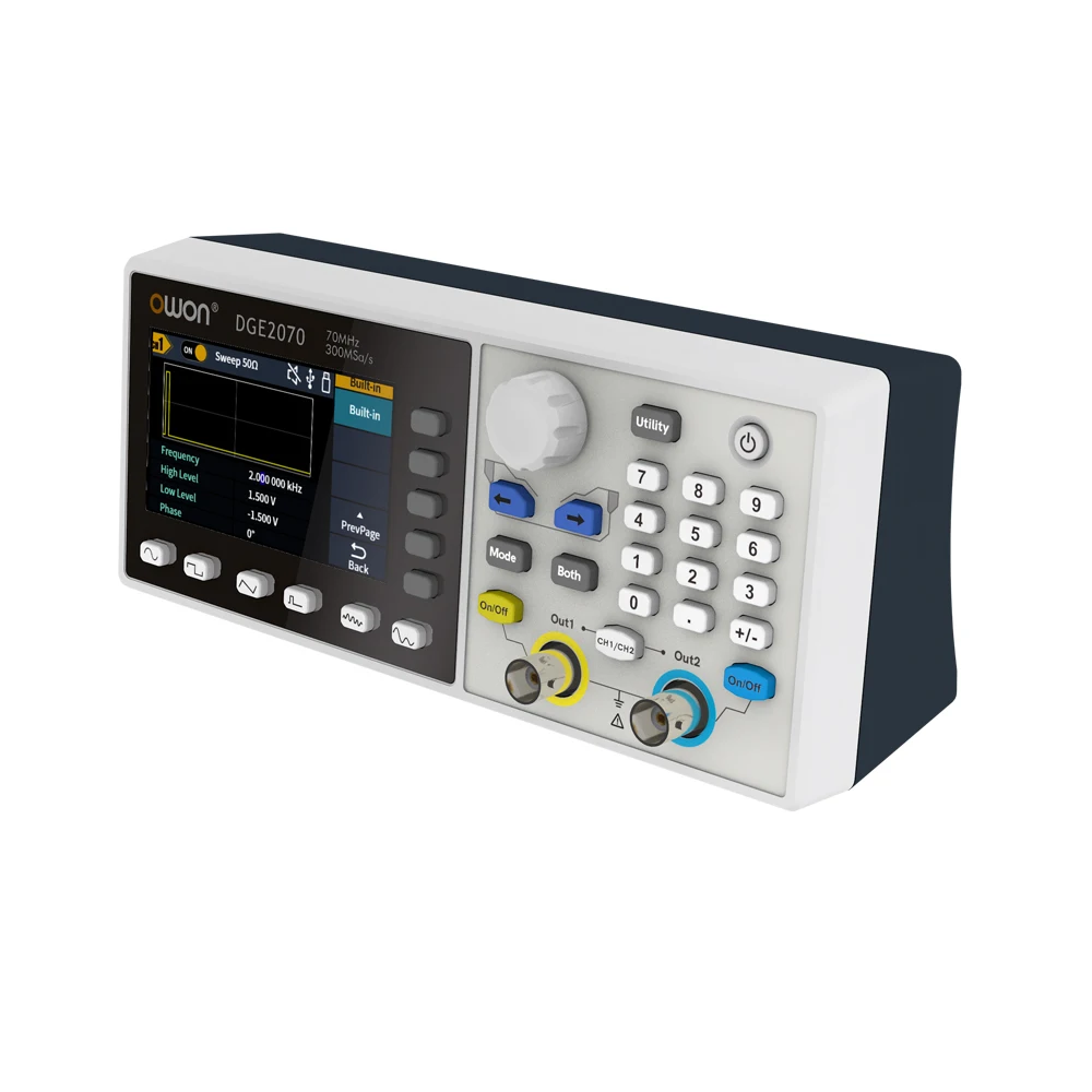 OWON DGE2035 DGE2070 AWG Tester Meter 2 Channels 35Mhz 70Mhz Bandwidth 14Bits 300MSa/s Sample rate signal generator