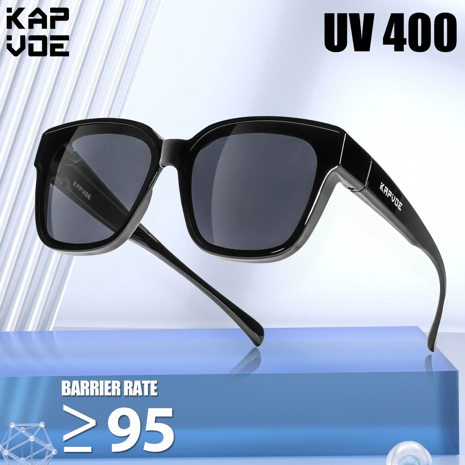 Kapvoe Fitover Sunglasses Oversized Hiking Eyewear Polarized for Glasses Men Glasses Shades for Driving Fishing Bicycle Goggles