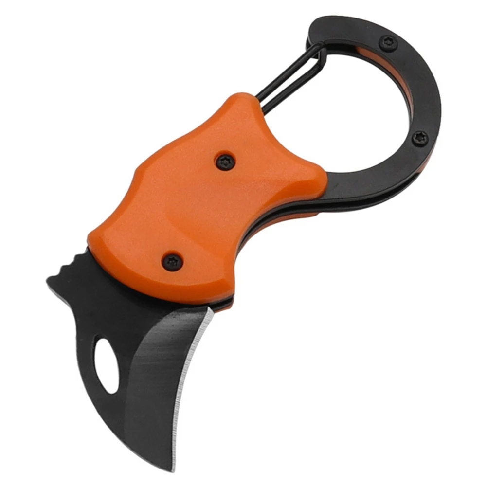 Small Pocket Folding Cutter Carabiner Self-defense Fox Claw Knife Keychain Open Box Outdoor