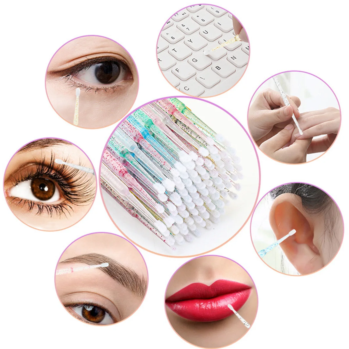 500/1000PCS Eyelash Brushes Crystal Swab Microbrushes Eyelash Extension Brush Grafting Lash Removing Applicators Makeup Tool 4
