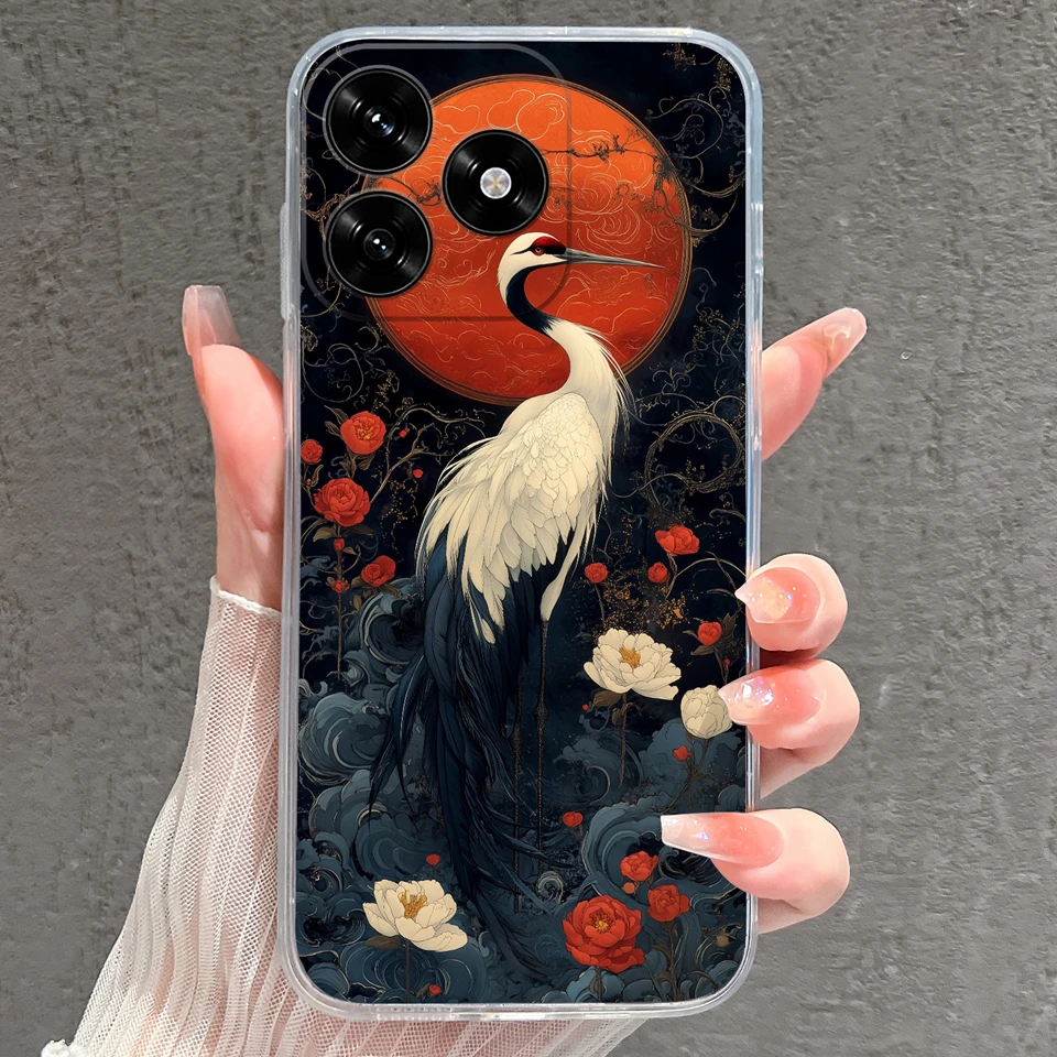 Cartoon Frog & Pig Transparent Protective Phone Case