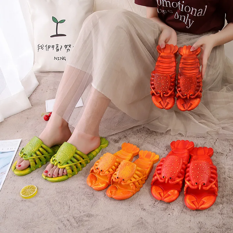 Baby Girl SandalsCute Animal Slipper Summer Family Beach Fashion Funny Shoes Unisex Lobster Kids Boy Shoes Couple Personality family slippers animal slippers for girl and boy slipper fluffy shoes indoor slipper cartoon green dinosaur warm slipper