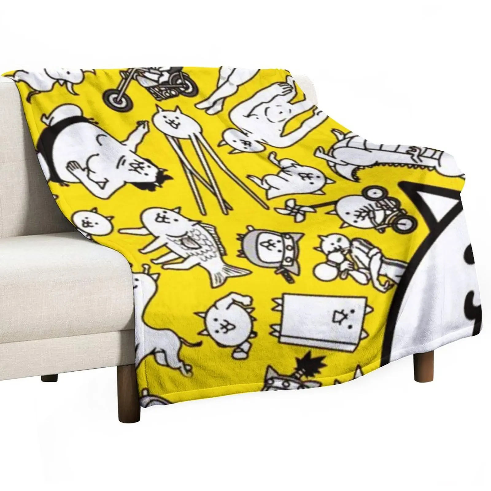 

Battle Cats Throw Blanket Soft Beds Plaid on the sofa Thermals For Travel Blankets