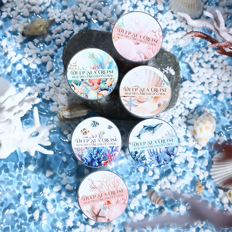 1Roll 2M PET Tape Undersea Scenic Swimming in the Deep Sea Tape Single Coral Dreams Material Adhesives Scrapbook 45mm*2m 5