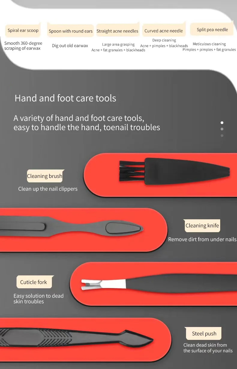 Nail Clipper Set Convenient Beauty Tools Nail Clipper Manicure Nail Trimmer Pedicure Knife Ear Peeling Knife Nail Manicure T