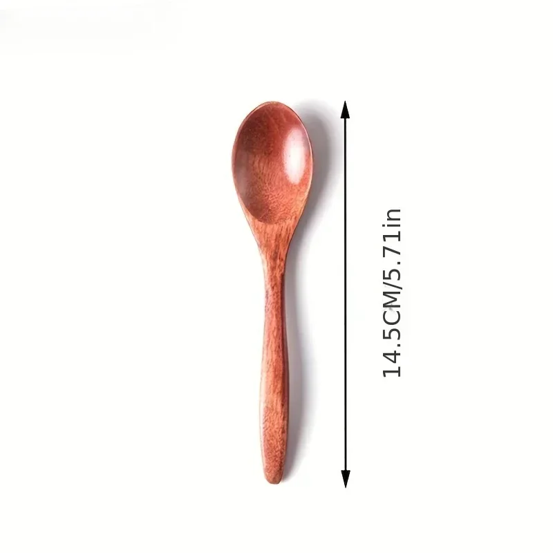 Wooden Tea Spoon Long Coffee Spoons Small Teaspoon Set 6PCS Wood Honey Dessert Spoon Coffee Drink Stirrer Teaspoons Tableware