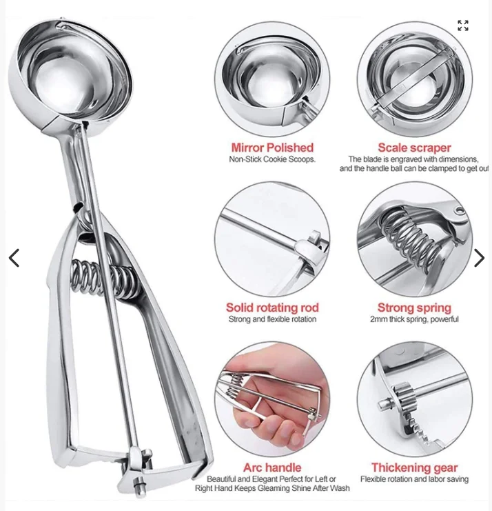 Ice Cream Scoops Easy Trigger Stainless Steel Cookie Scoop Meatballs Mellon Balls Mashed Potato ice cream scoop