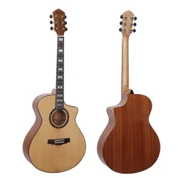 

Professional Guitar Manufacturer Factory Price Sitka Spruce Solidwood Top Okoume Neck Acoustic Guitar Made in China For Sale
