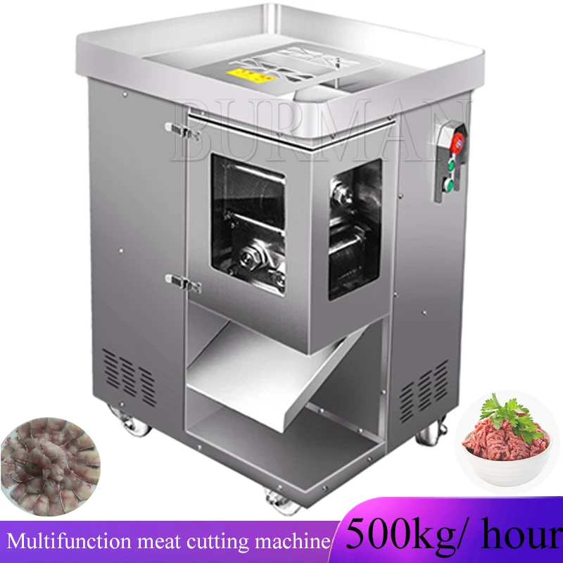 

Electric Commercial Meat Cutter Fully Automatic Multifunctional Meat Slicing Shredding Machine