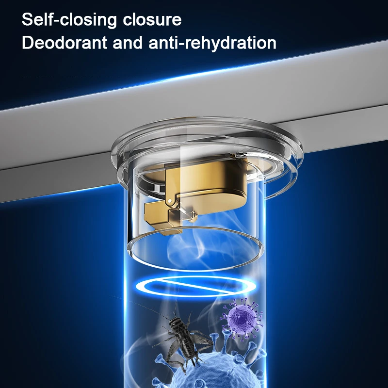 Siphon De Sol Rectangulaire, Grille De Douche 20x10cm Anti-cheveux