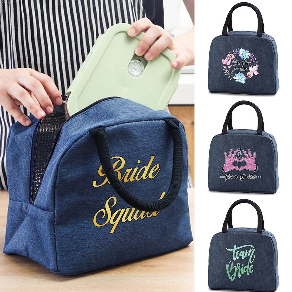 

Lunch Bags Cooler Tote Women's Portable Insulated Bag Canvas Thermal Cold Food Container School Picnic for Kids Travel Lunch Bag