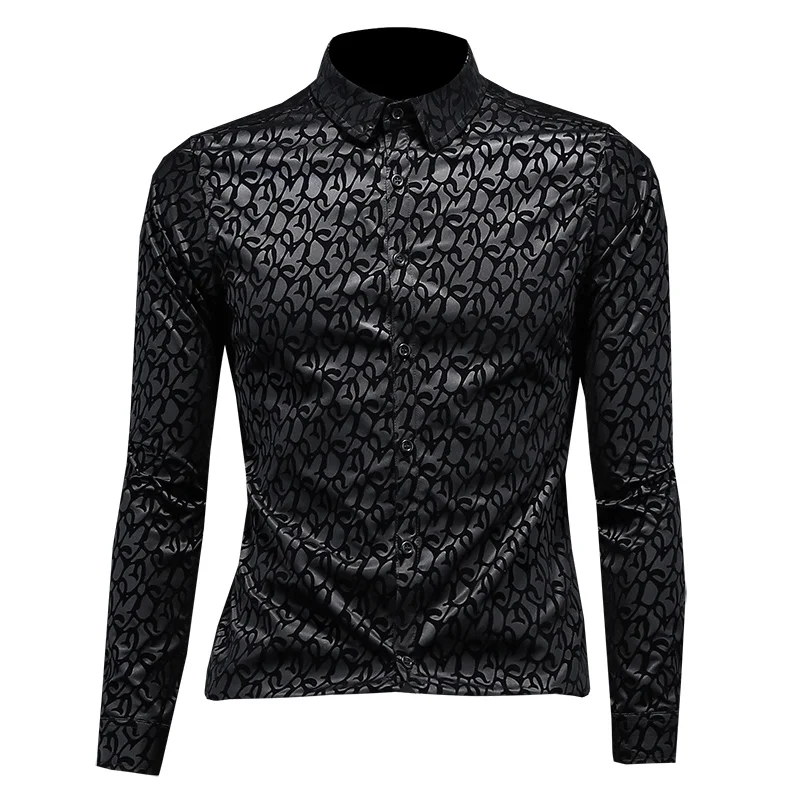 New men's luxury brand long sleeved shirt, high-quality fabric, slim fit, casual, business boutique men's shirt  men clothing