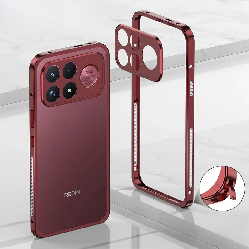 Ultra-Thin Metal Frame Shockproof Bumper with Detachable Camera Protection Case