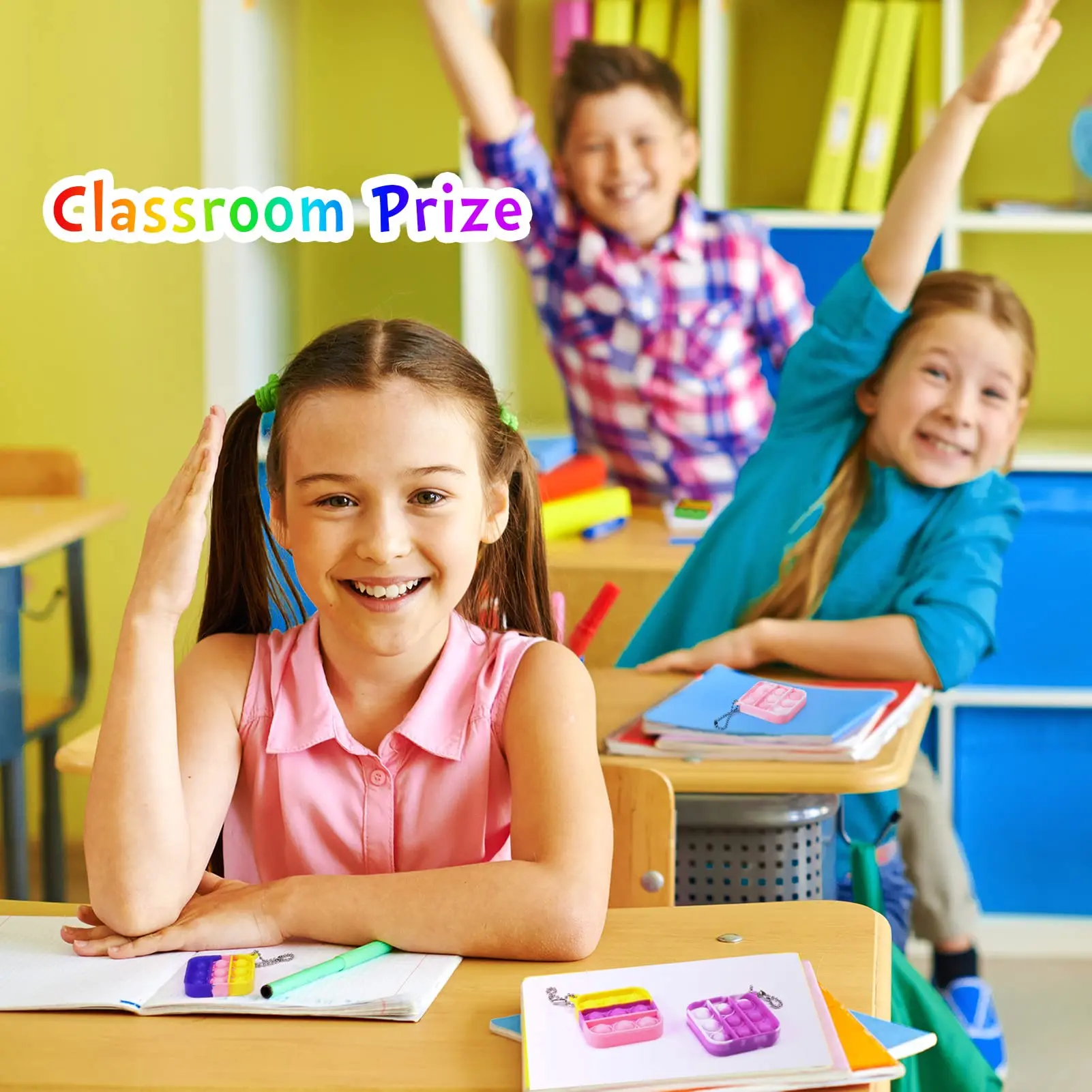 어린이 파티 선물용 피젯 토이 대량 미니 팝 피젯 키체인 생일 파티 선물 어린이용 소규모 교실 상품