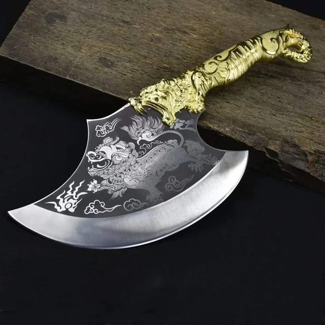 10.5 Inch Big Machete Knife Hatchet Chop Butcher Longquan Kitchen Knives  Bone And Poultry Tools Handmade Forged China Messer - AliExpress