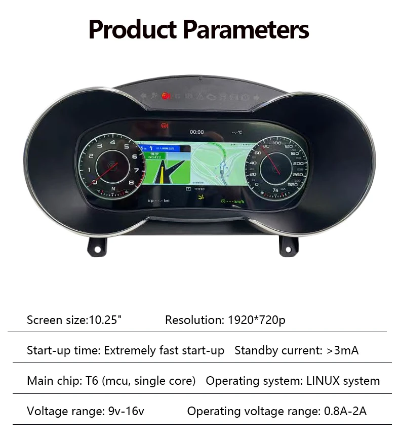 10.25 ''Preling car digitales Dashboard für Audi Tt 2008-2015 Jahre Auto LCD Panel Tachometer virtuelles Cockpit – Detail 17