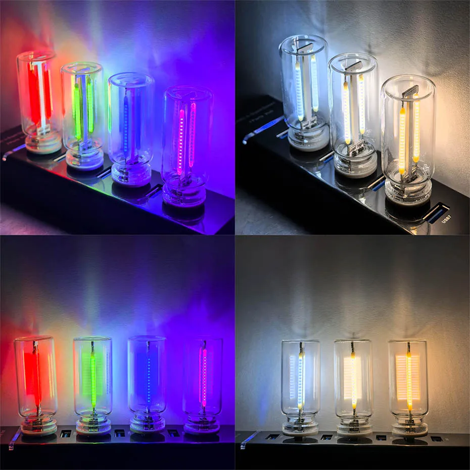 Touch-Dimmbarer USB LED Filament Glaskolben 5V Retro Edison Glühbirne Nachtlicht Auto Dekoration Glühbirnen-Ähnliche Augenschutzbeleuchtung – Detail 3