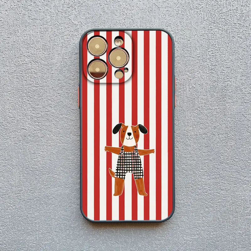 Vibrant Cartoon Animals Striped Phone Case