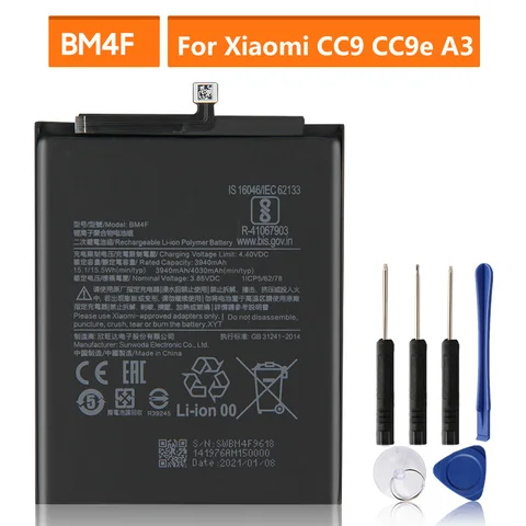 Battery For Xiaomi CC9 CC9e CC9 e Mi A3 Mi9 Lite BM4F Rechargeable Phone Battery 4030mAh