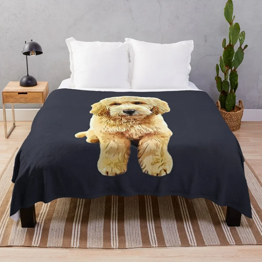 

Симпатичные щенки в глазах Goldendoodle! Плед для дивана, дизайнерские одеяла