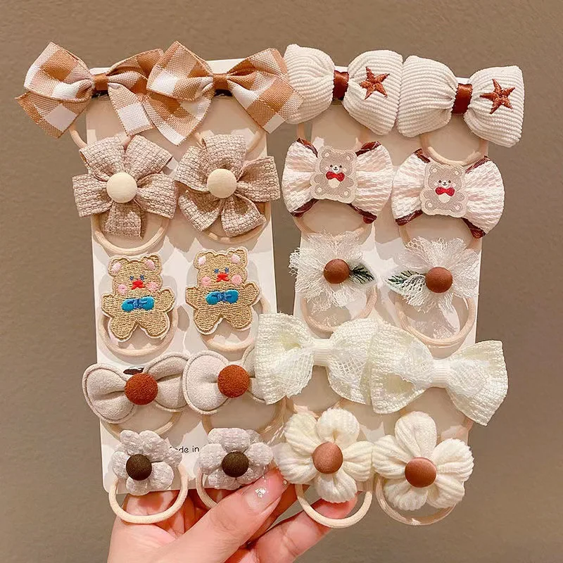 Baby Cartoon Hair Band 10Pcs/Set Girls Cute Bow Hair Ties Princess Elastic Rubber Bands Headbands Kids Accessories hair ties,hair bands,hair accessories,hair headband accessories,baby headband set